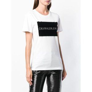 Calvin Klein dámské bílé tričko Institutional - L (112)